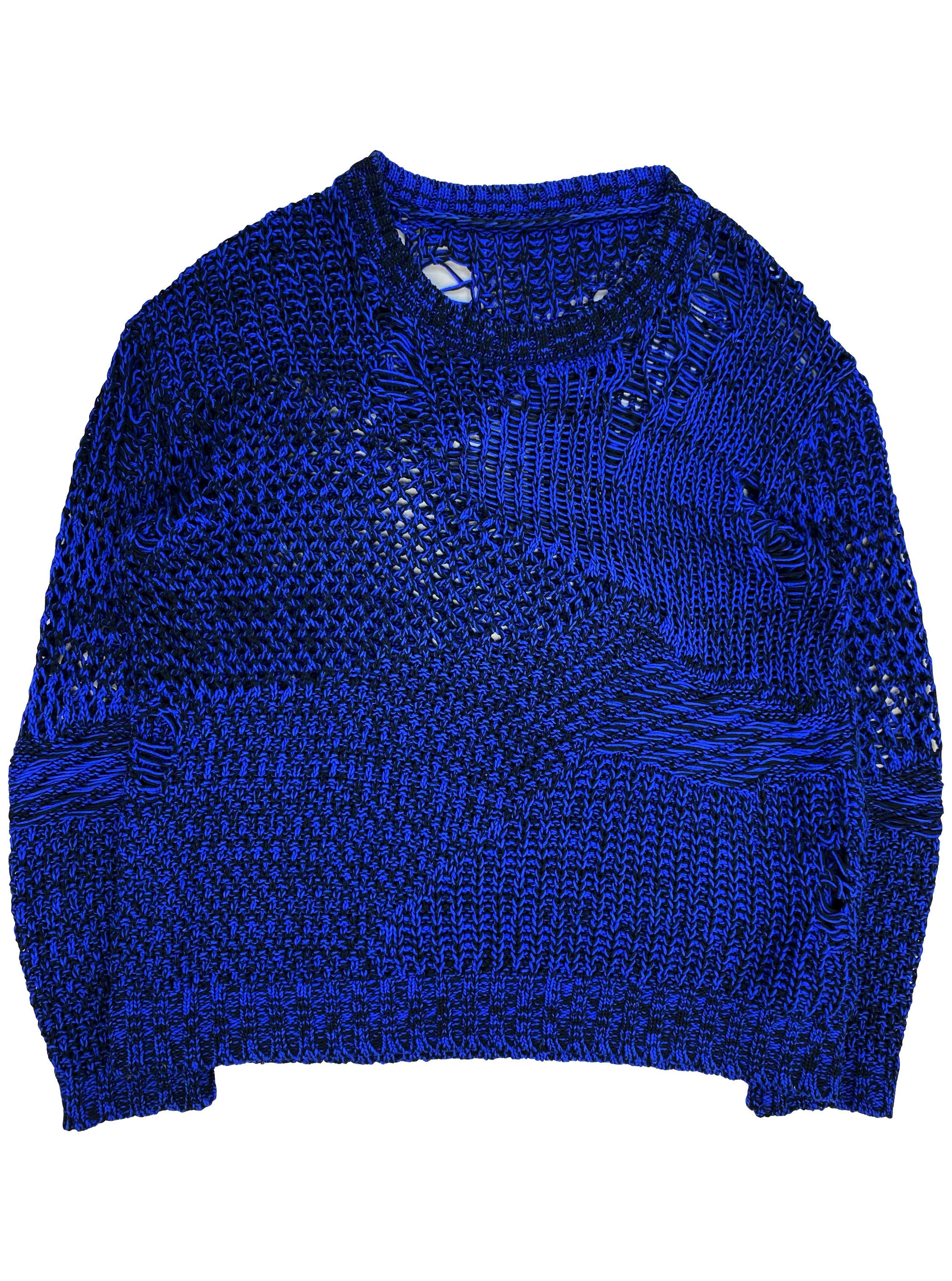 Mihara Yasuhiro Loose Gauge Asymmetric Distressed Knit Sweater