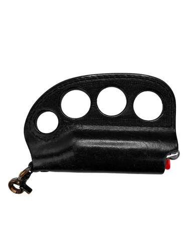 Blackmeans Leather Brass Knuckles Duster Lighter holder