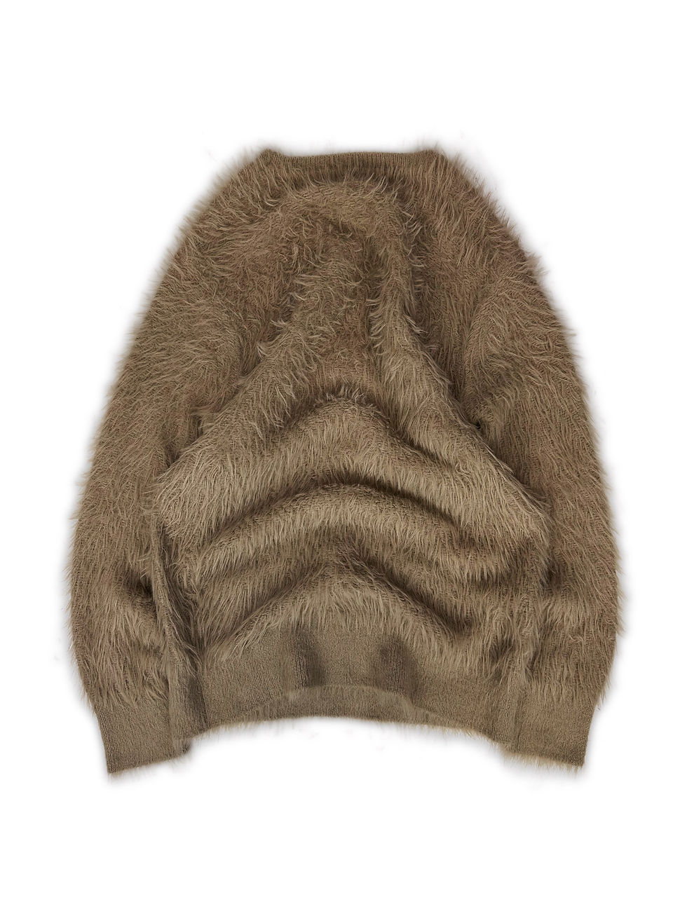 Thumbnail: Number (N)ine Beige Faux Mohair Shag Knitted Sweater