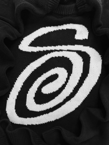 ★STUSSY★ Stussy Curly S black Curly S Oversized Knit Black – General Pants Co.