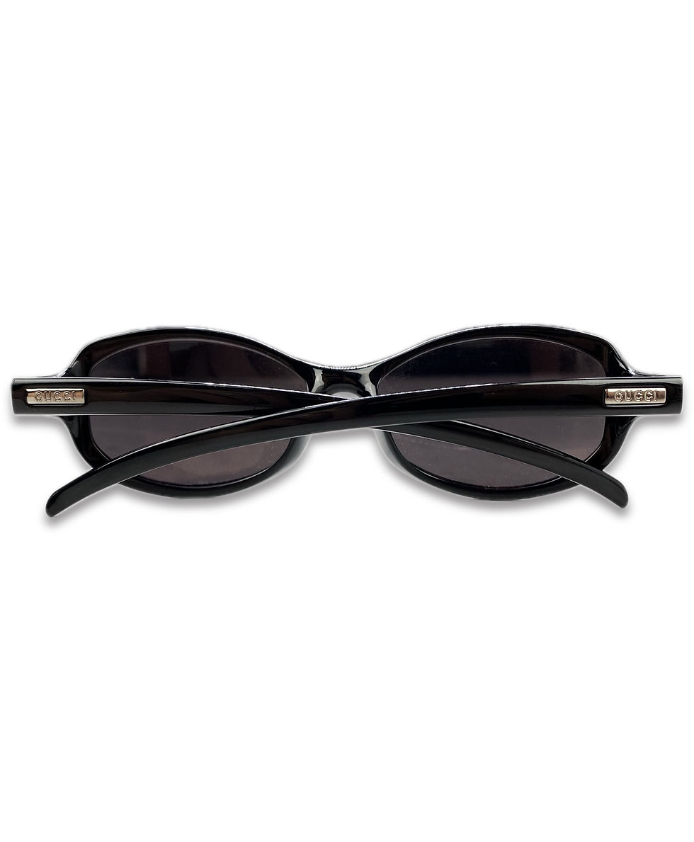 Thumbnail: Gucci Dark Tint Metallic Glossy Slim Frame Etched Sunglasses