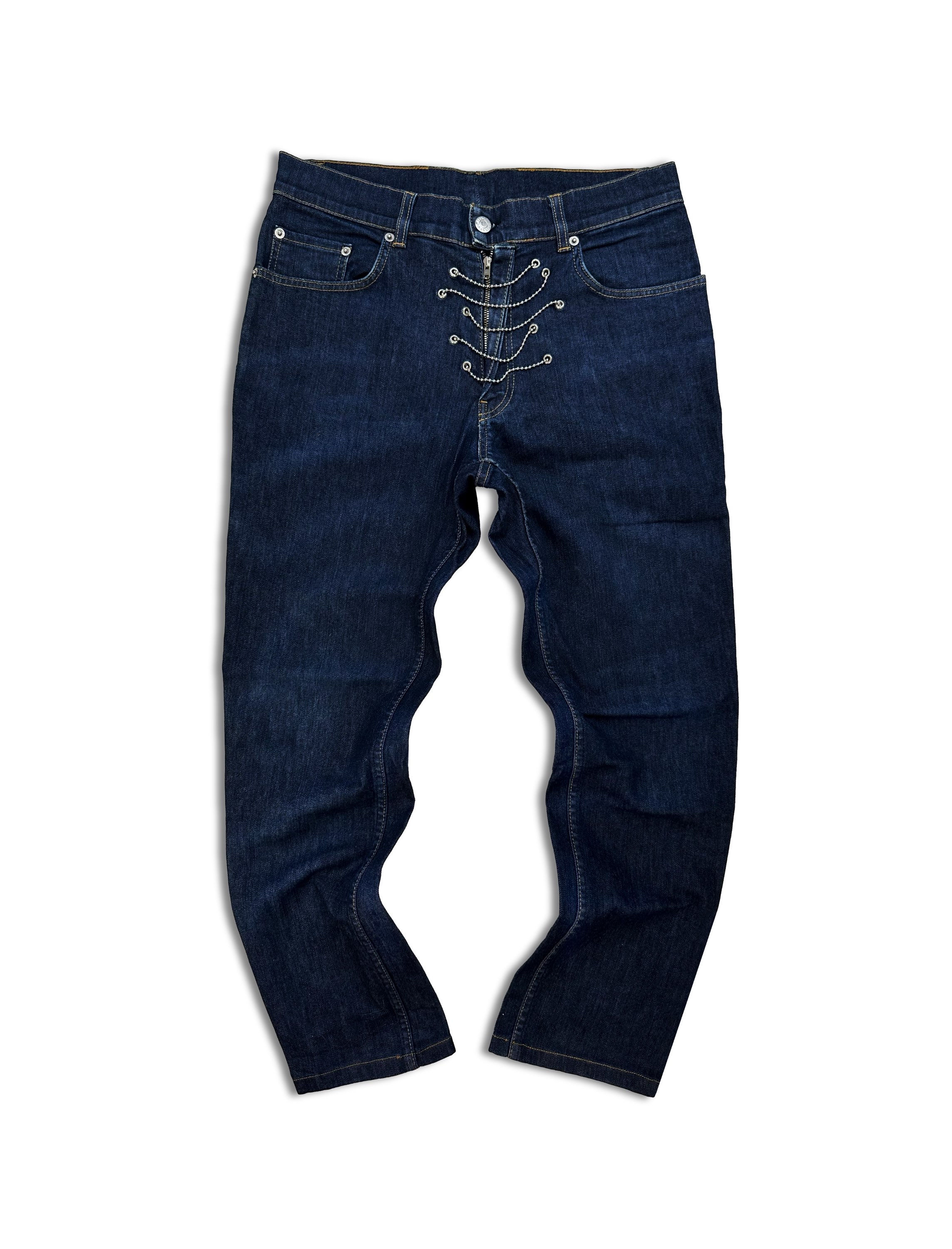 AW04 Helmut Lang ‘Chasity’ Ball Chain Washed Indigo Denim