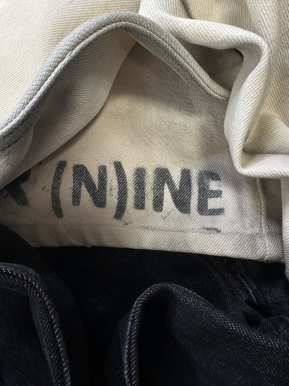 Thumbnail: 00s Number (N)ine Dip Dye ‘Stamped’ Black Wide Cut Denim