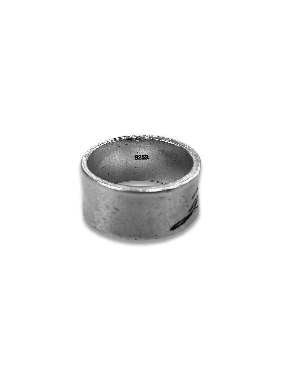 Thumbnail: Jean Paul Gaultier Etched Cursive Logo .925 Silver Ring