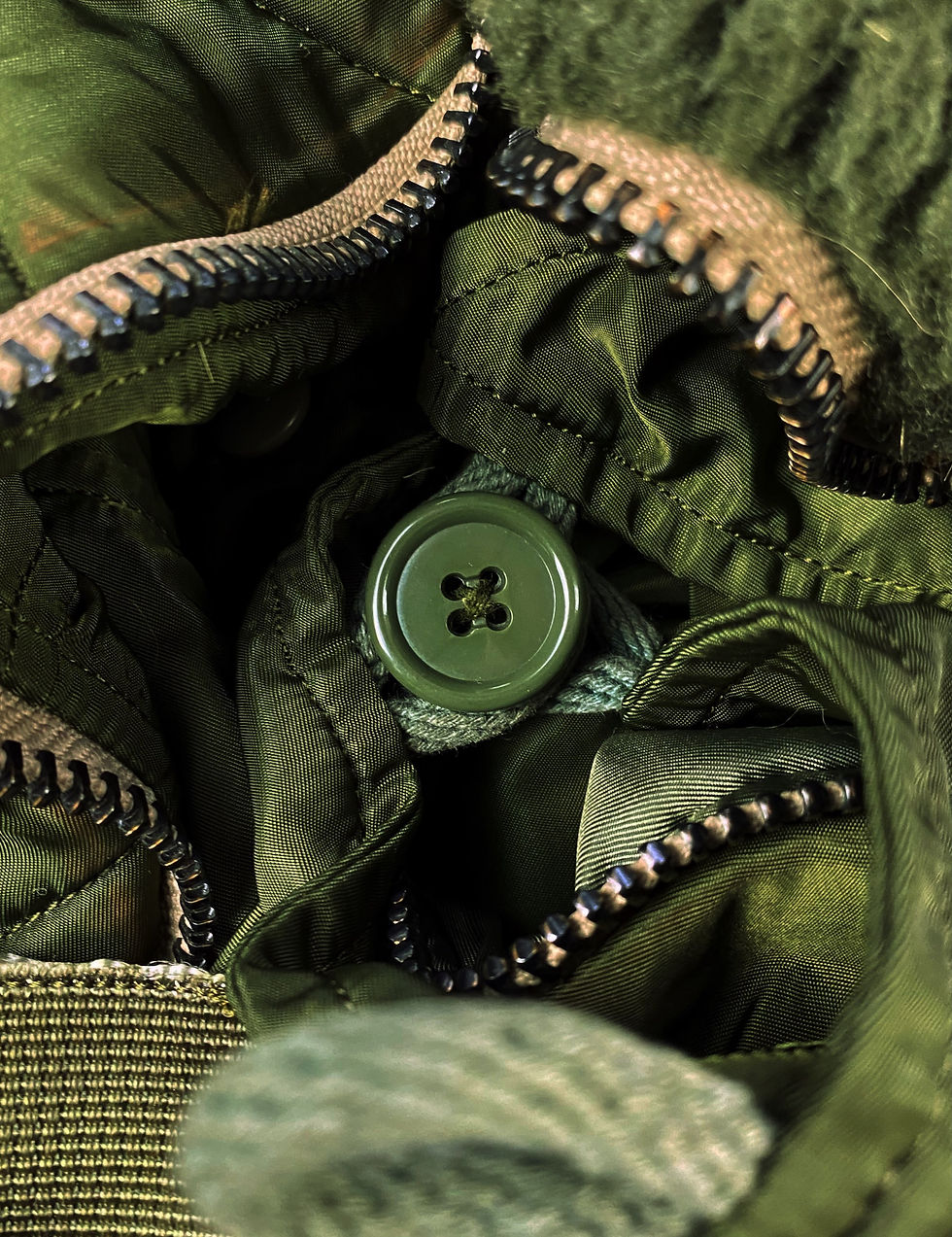 Thumbnail:  AW01 General Research ‘Snorkel Collar’ Fur Olive MA-1 Bomber Jacket