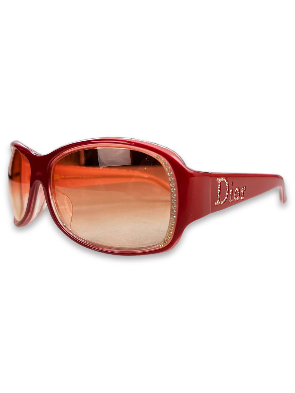 Thumbnail: 00s Dior Swarovski Crystal Cherry Red Rose Tint Sunglasses