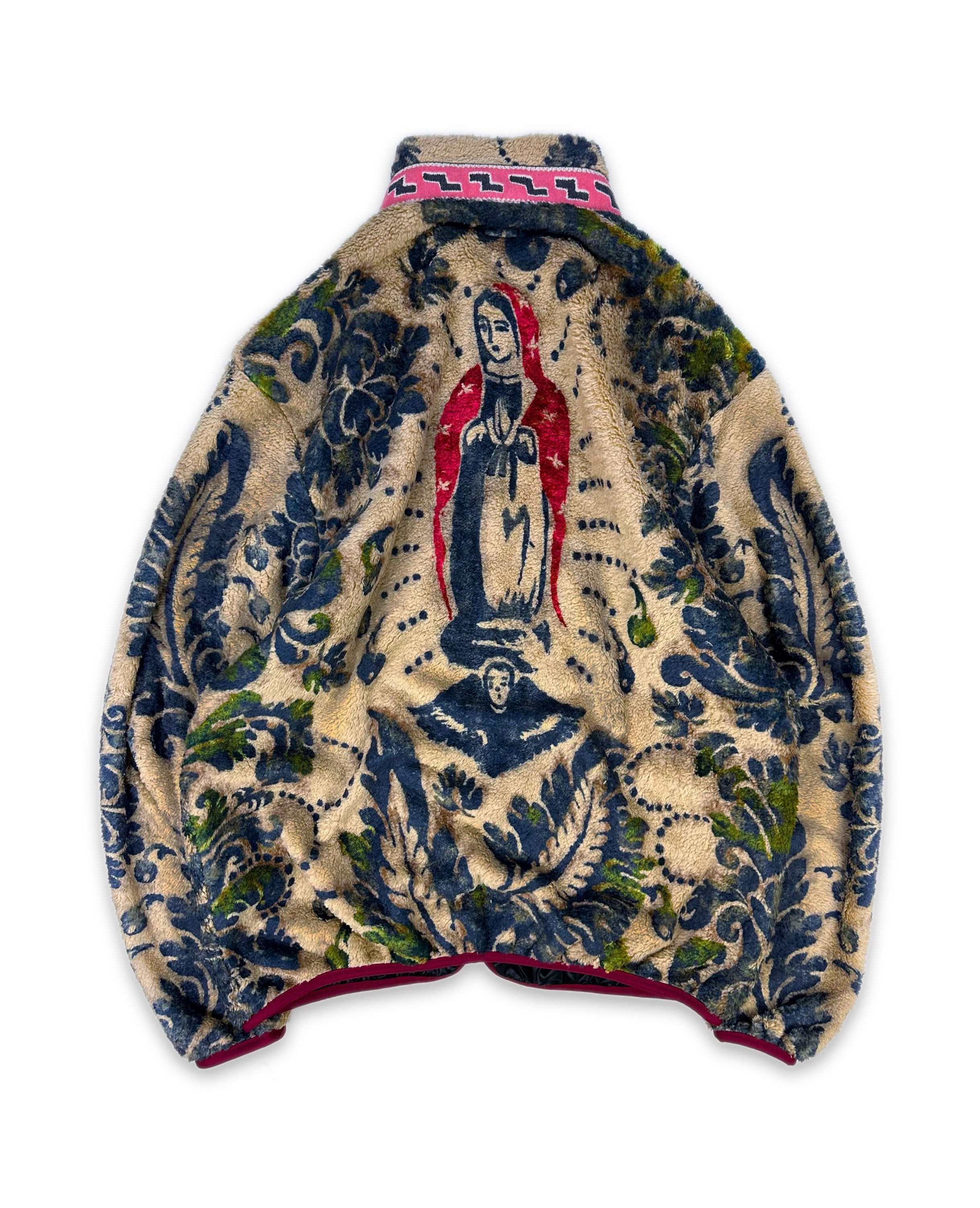 AW22 Kapital ‘Virgen Guadalupe’ Damask Full-zip Fleece Jacket