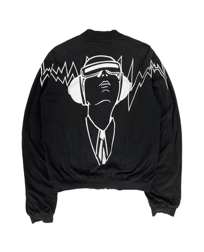 SS06 Undercover “T” Klaus Graphic Black Cotton Bomber Jacket SS06 Undercover “T” Klaus Graphic Black Cotton Bomber Jacket