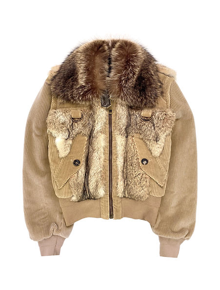 AW04 Dolce & Gabbana D-Ring Racoon Fur Aviator Bomber Jacket AW04 Dolce & Gabbana D-Ring Racoon Fur Aviator Bomber Jacket