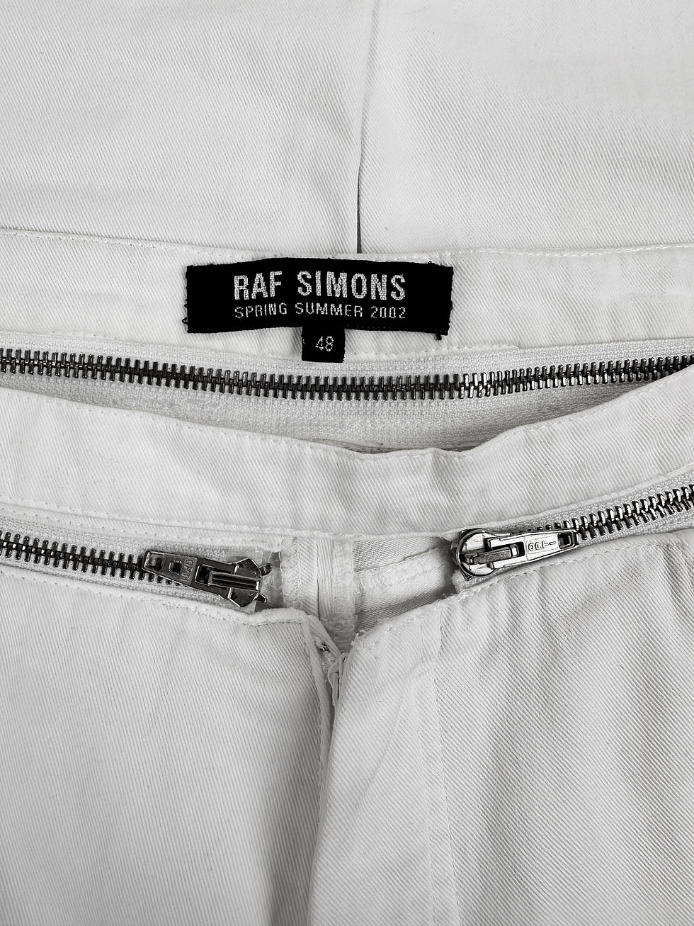 Thumbnail: SS02 Raf Simons ‘Kollaps’ Zipper Waistband White Slim Pants