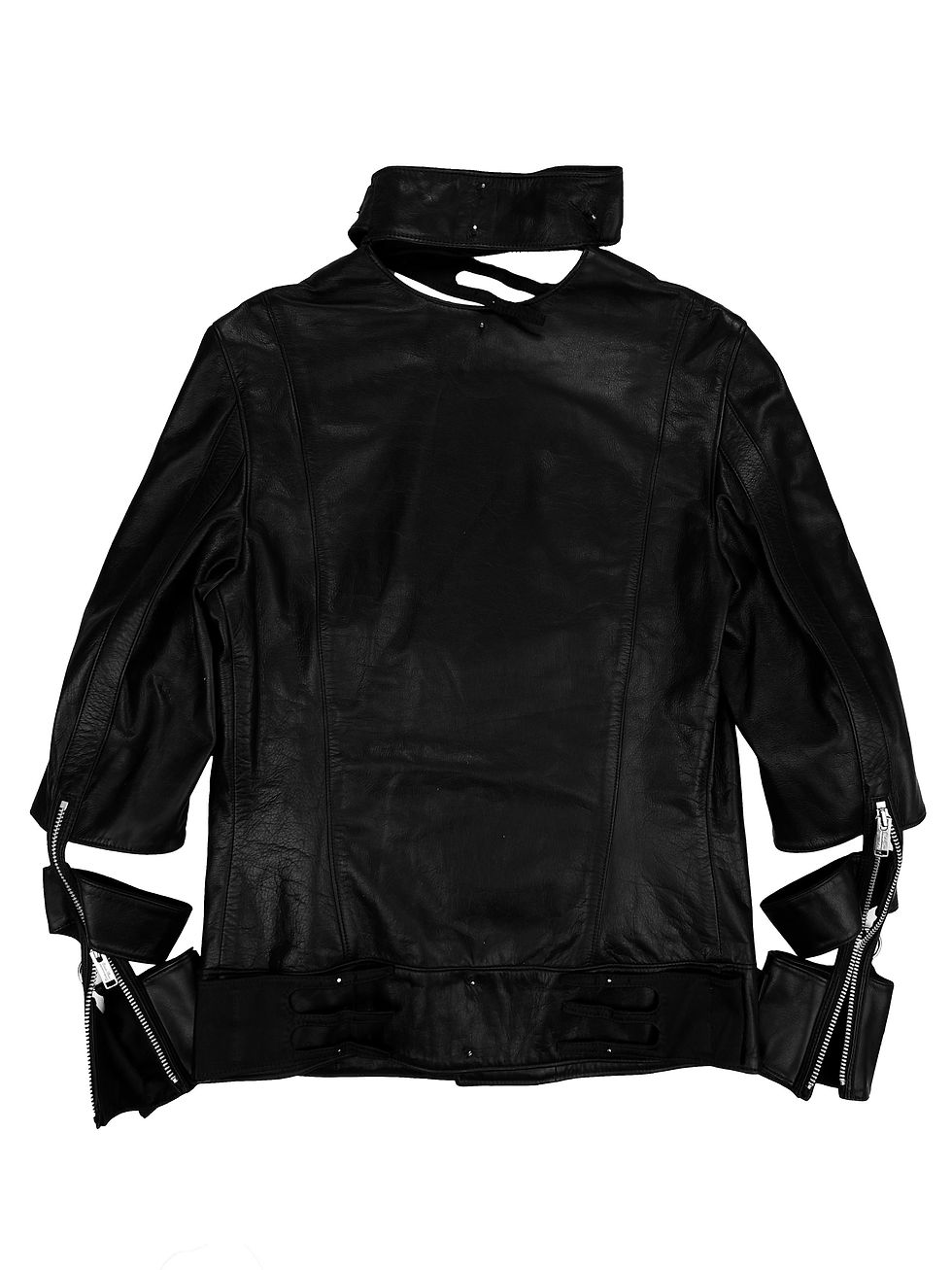 Thumbnail: AW02 Undercover Witches Cell Division Leather Cut Out Biker Jacket