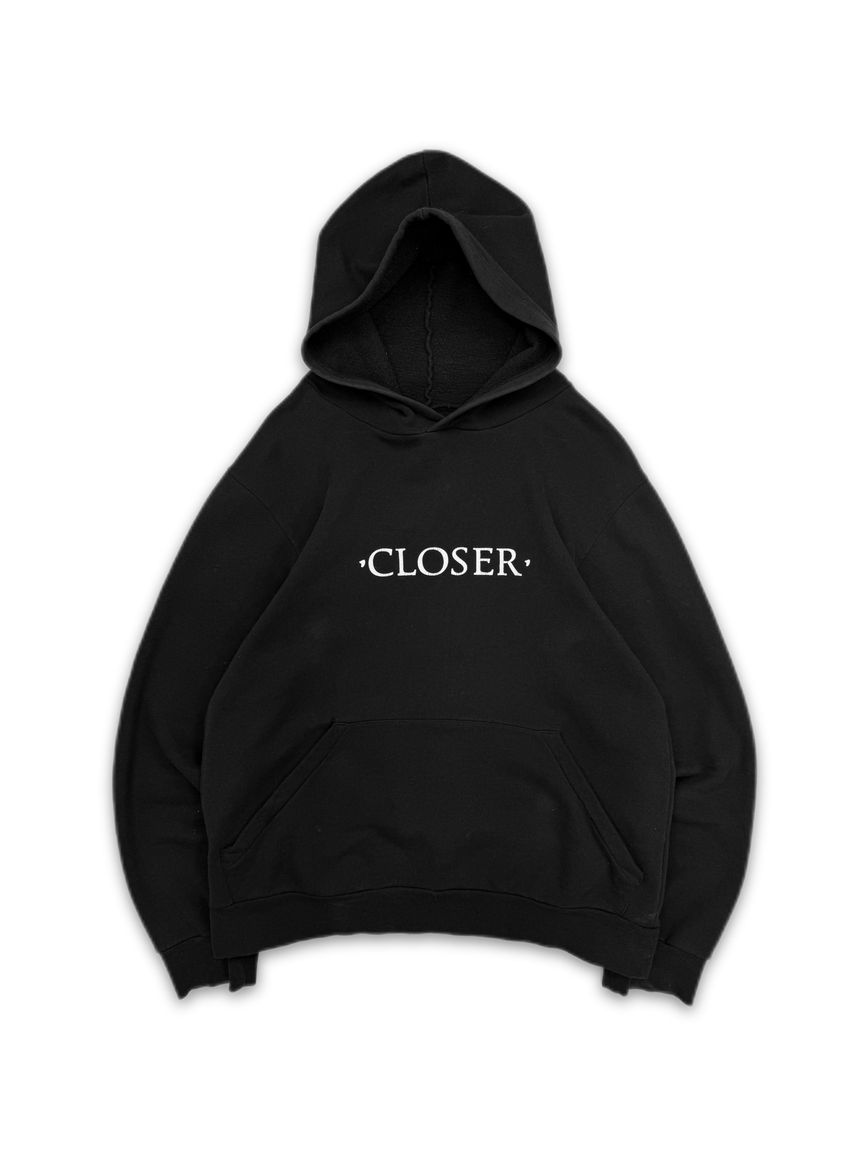  AW03 Raf Simons ‘Closer’ Slogan Black Hoodie