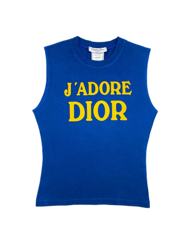 Christian Dior ガリアーノ期 J'ADORE ブルー タンクトップ クリスチャンディオール J'ADORE DIOR タンクトップ ガリアーノ