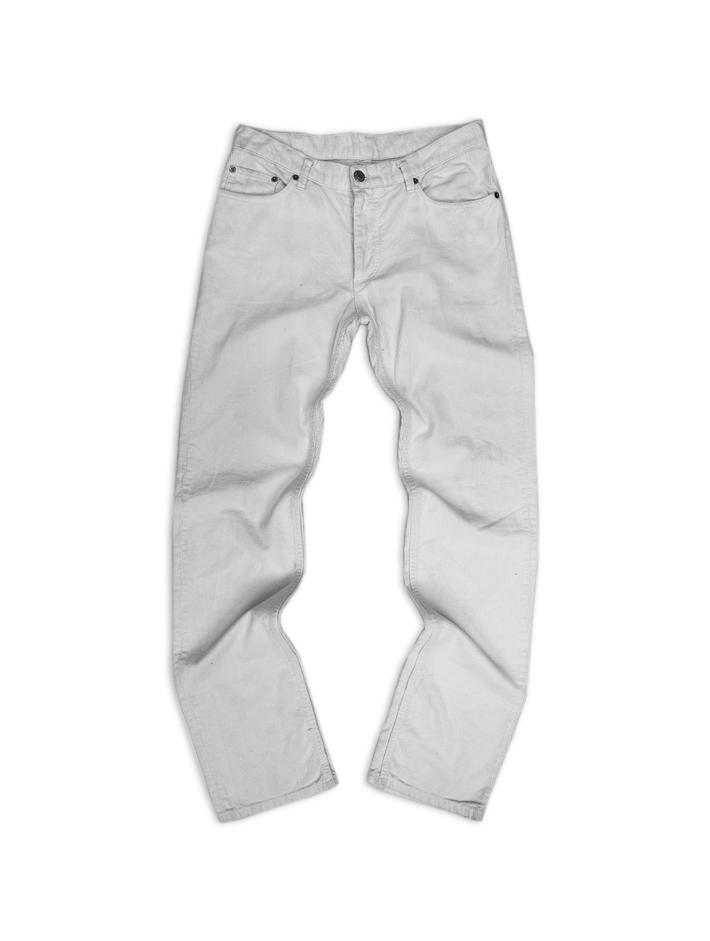 00s Helmut Lang White Corduroy Boot Cut Pants