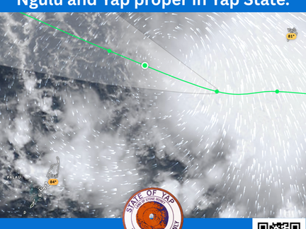 LATEST UPDATE: TROPICAL STORM HAGUPIT CONTINUES MOVING WEST AND AWAY FROM YAP STATE.