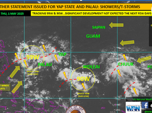 Tropical Weather Update for Yap State and Palau May 01, 2025, /// DYCA PIO
