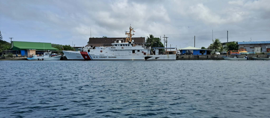 Coast Guard Vessel Docks at Yap Fishing Authority Seaport