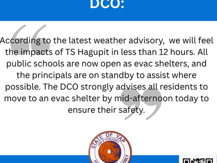 Message from the Yap State DCO