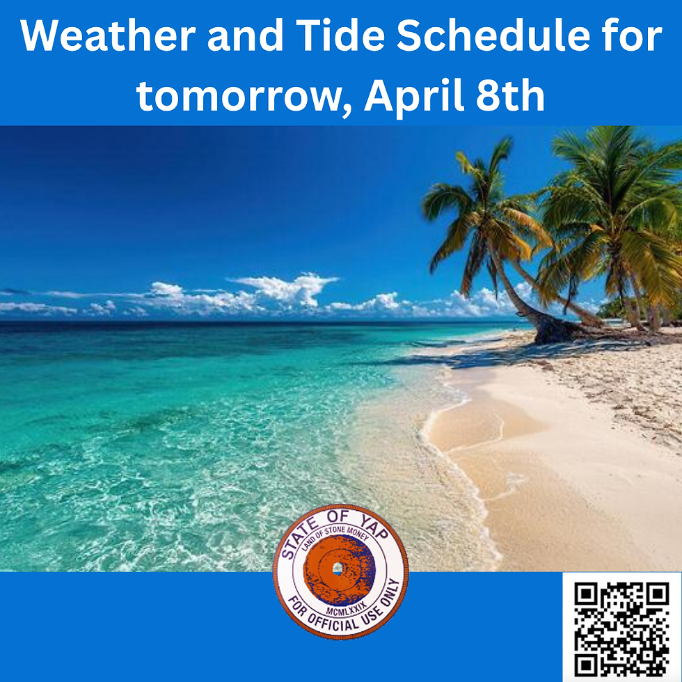 Weather and Tide Schedule for tomorrow, April 8th