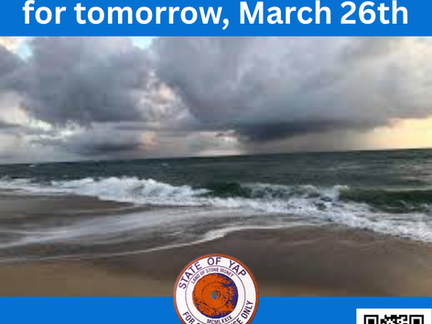 Weather and Tide Schedule for tomorrow, March 26th