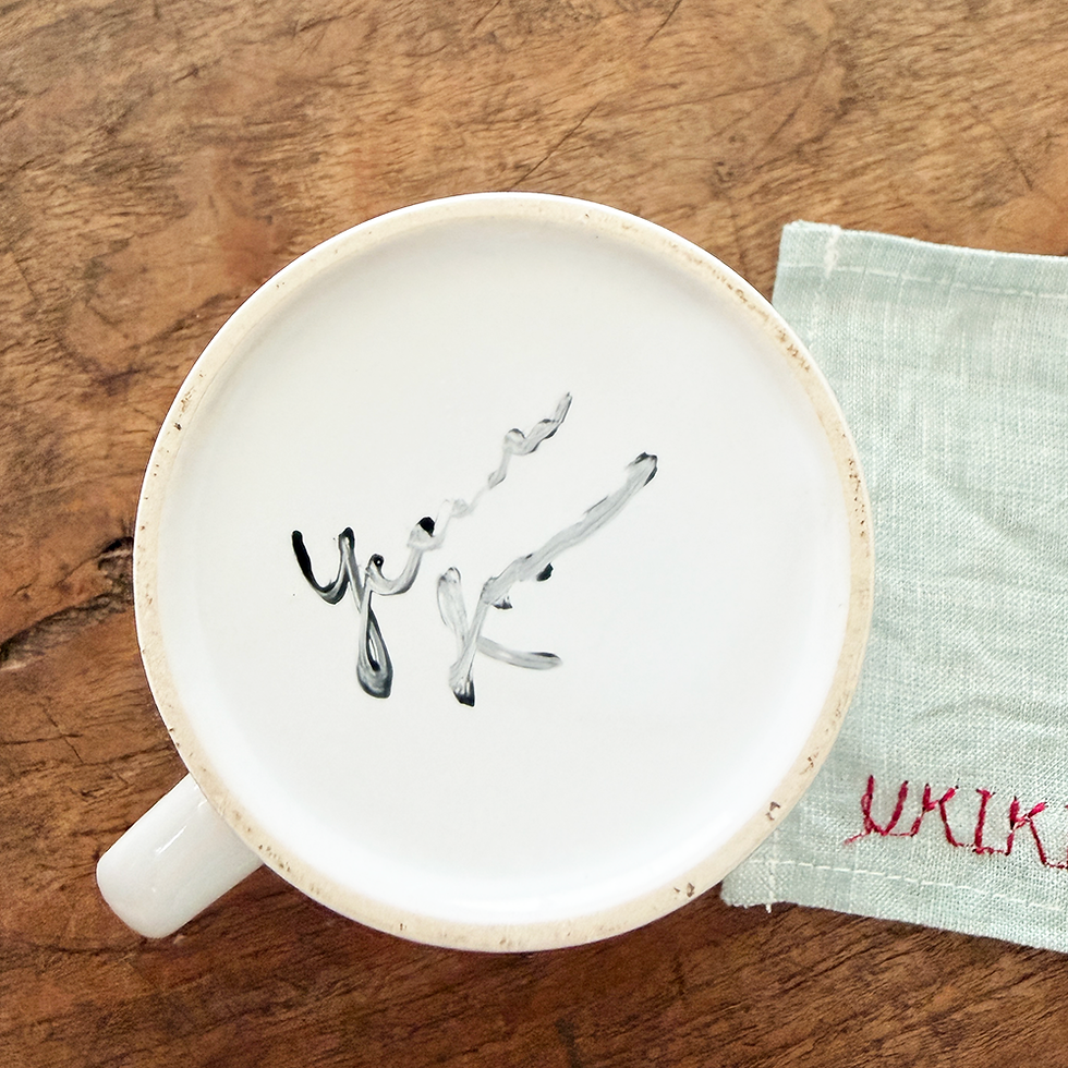 サムネイル： UKIKI CAT HAND PAINT MUG & COASTER SET