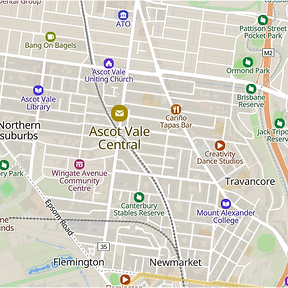 Map of Ascot Vale, Melbourne, showing our service area for high-performance and heritage-sensitive builds.