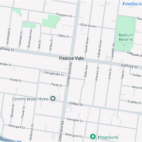 Map of Pascoe Vale, Melbourne, highlighting our service area for modern, high-performance family homes.