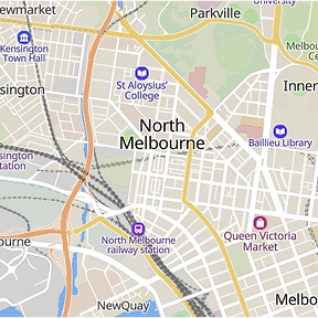Map of North Melbourne, showing our service area for space-maximizing inner-city custom homes.