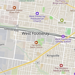 Map of West Footscray, Melbourne, highlighting our tailored family home building service area.