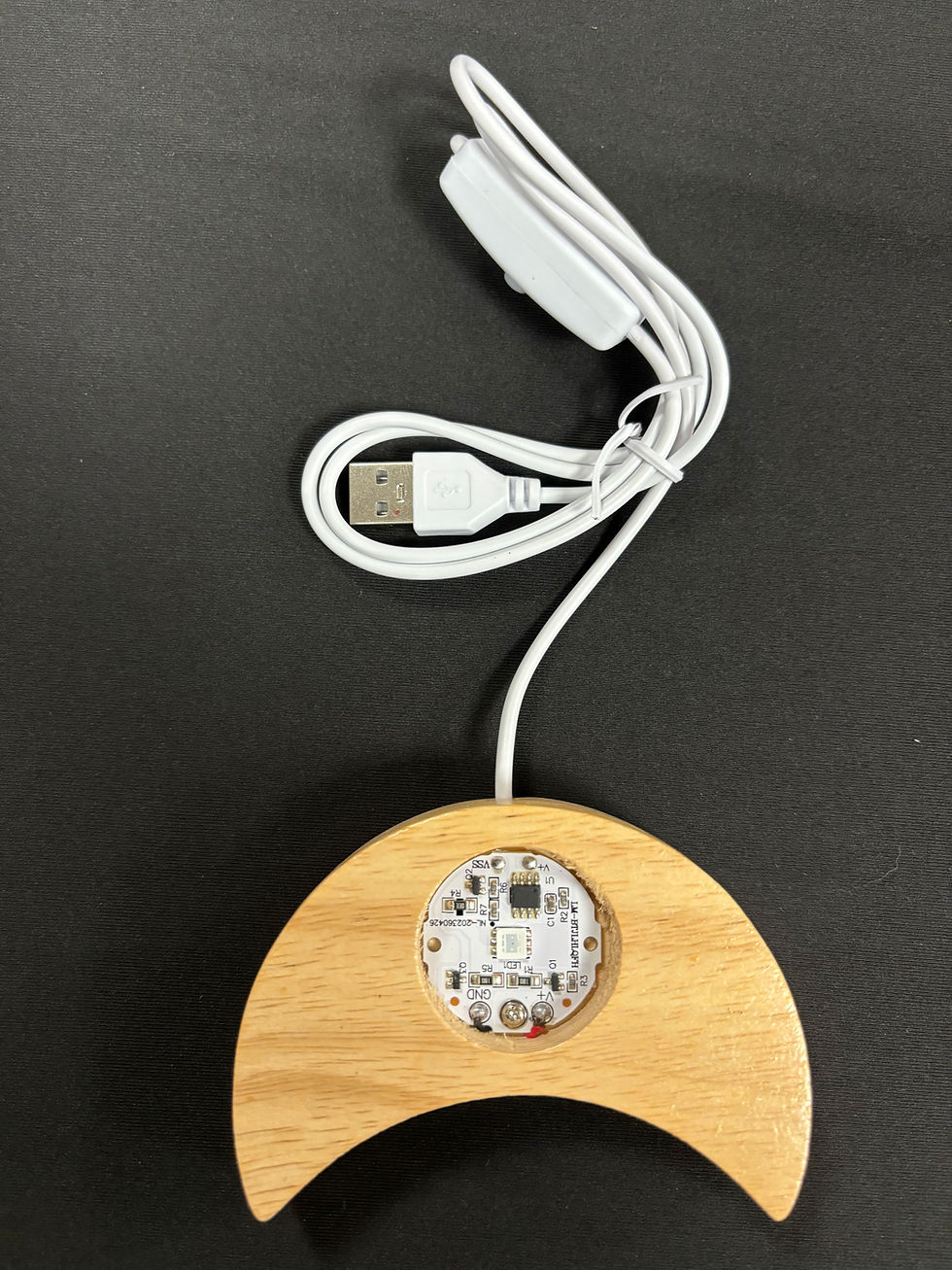 Thumbnail: Multi Coloured LED - USB Light Stand - Heart and Moon
