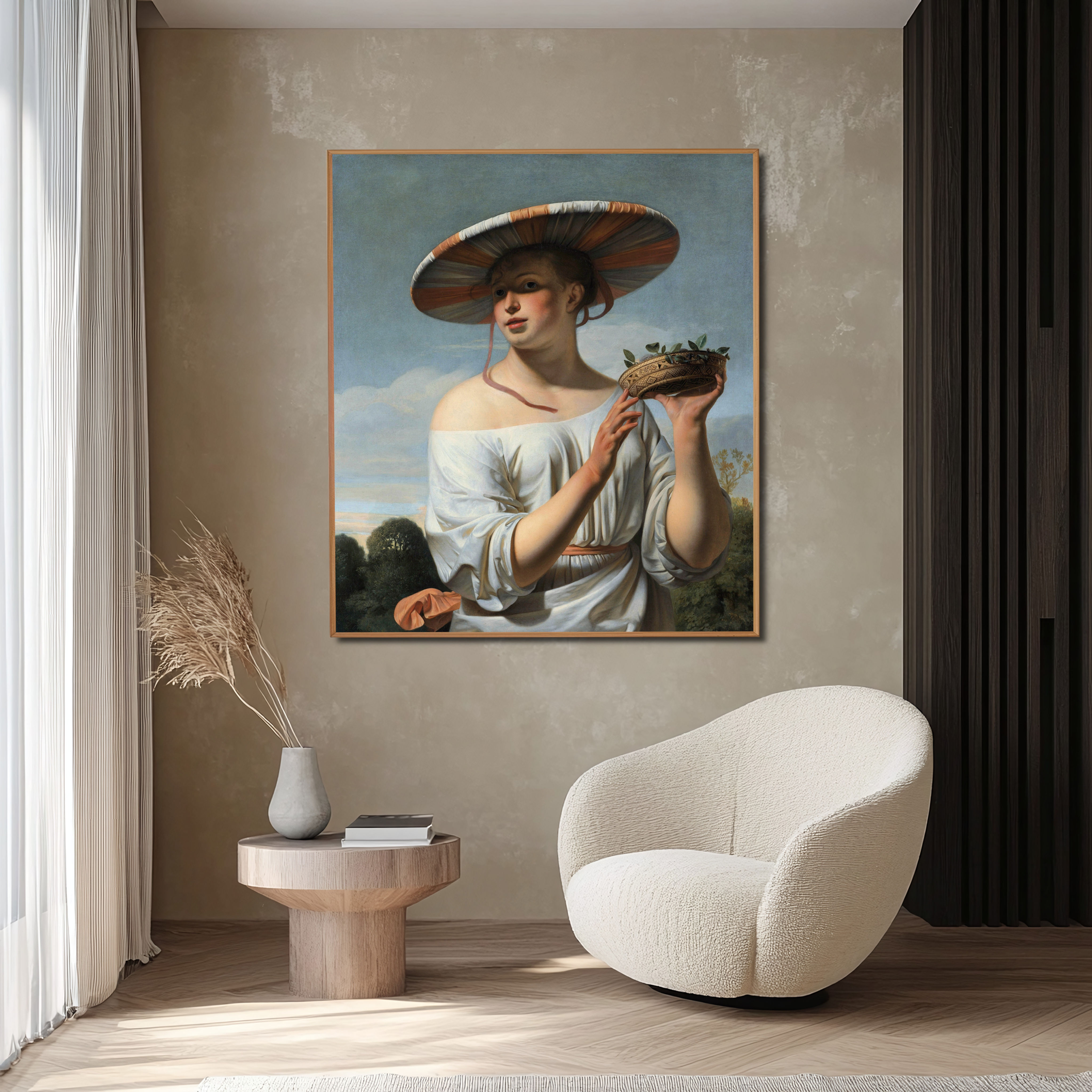 Girl in a Large Hat - Caesar V. Everdingen (Dutch, 1617 - 1678)