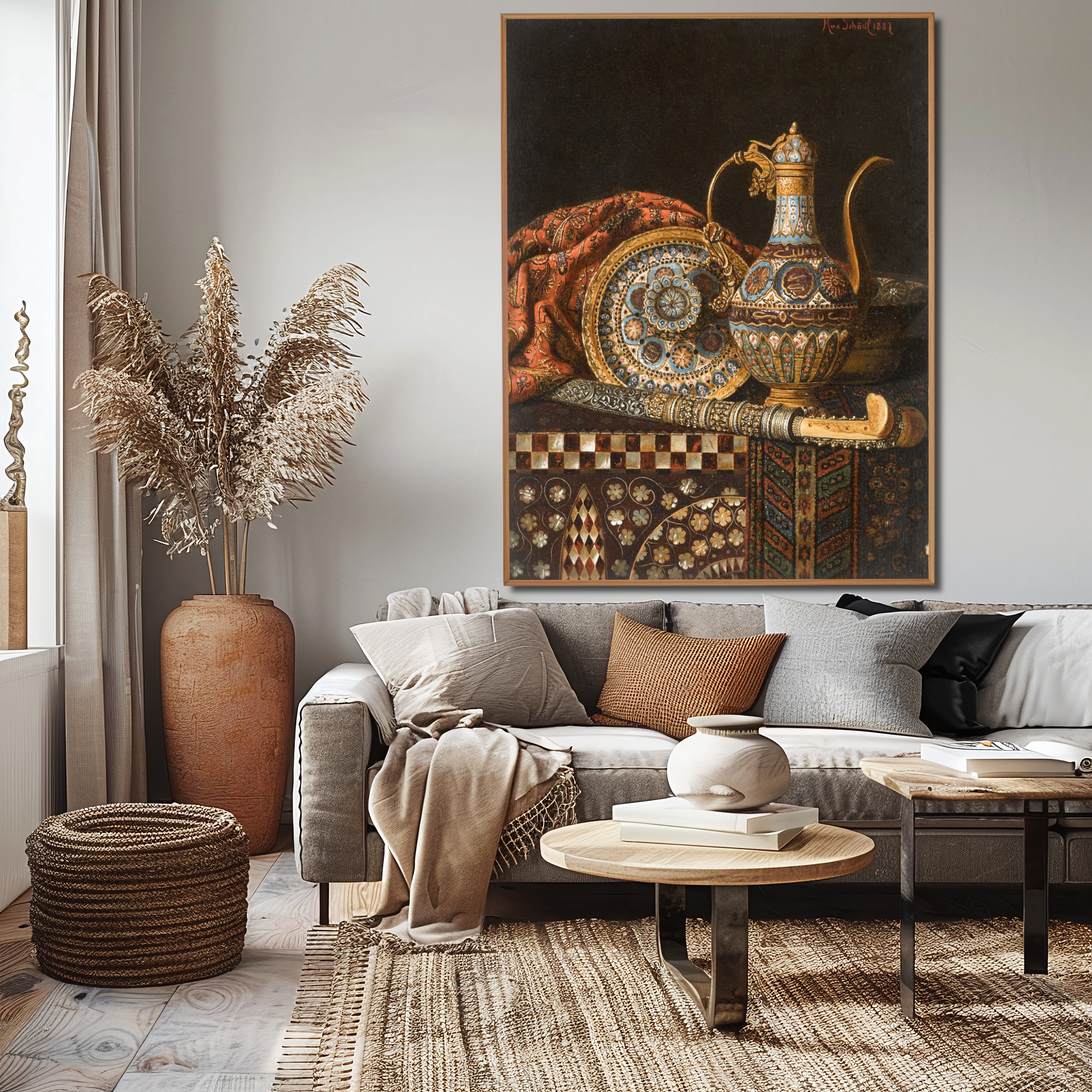 Still life with Coffee Pot and Yataghan - Max Schödl (Austrian, 1834-1921)