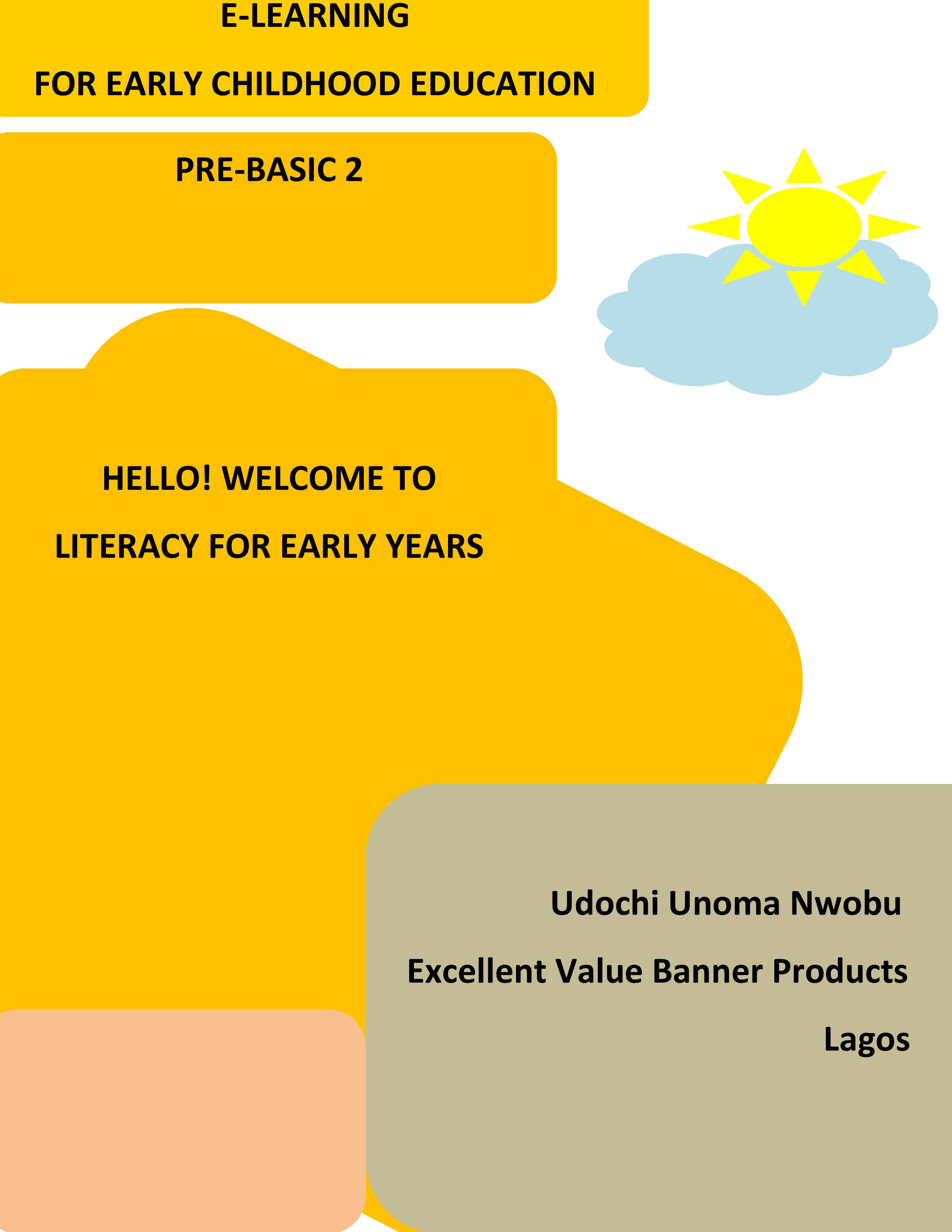Hello! Welcome to Literacy for Early Years