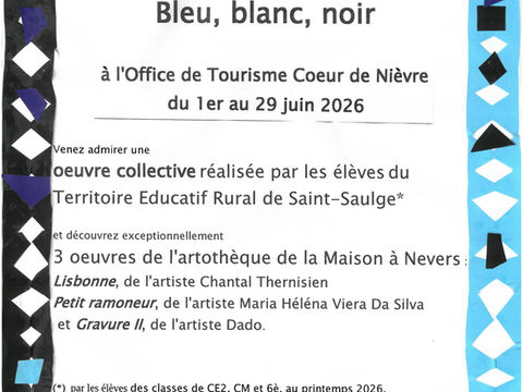 Du 1er au 29 juin : exposition artistique "Blanc, noir et bleu."
