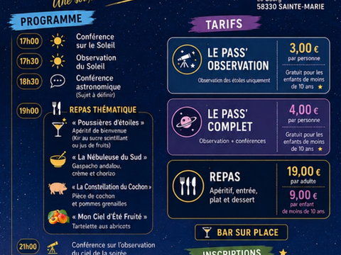 Vendredi 21 août : un festival des étoiles en Cœur de Nièvre