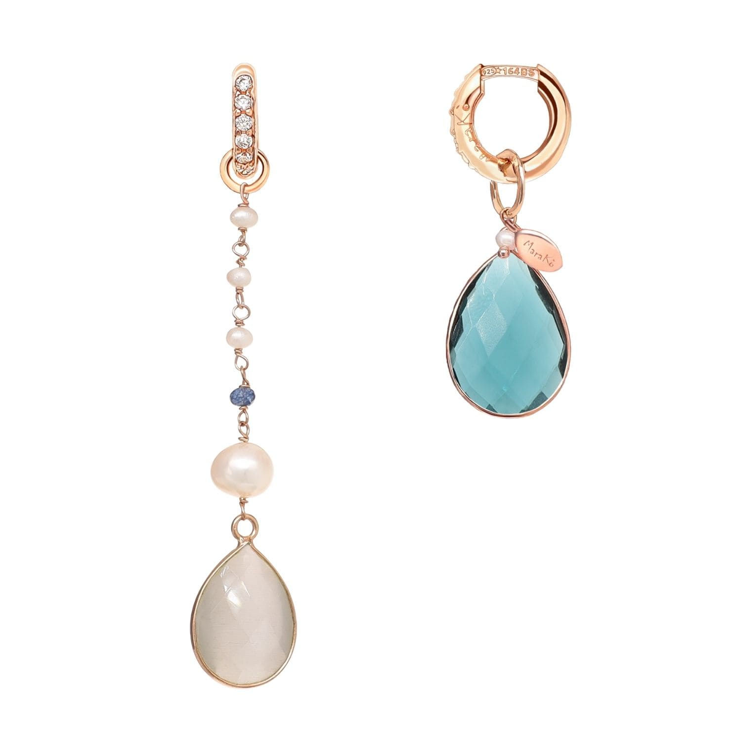 orecchini pendenti blu