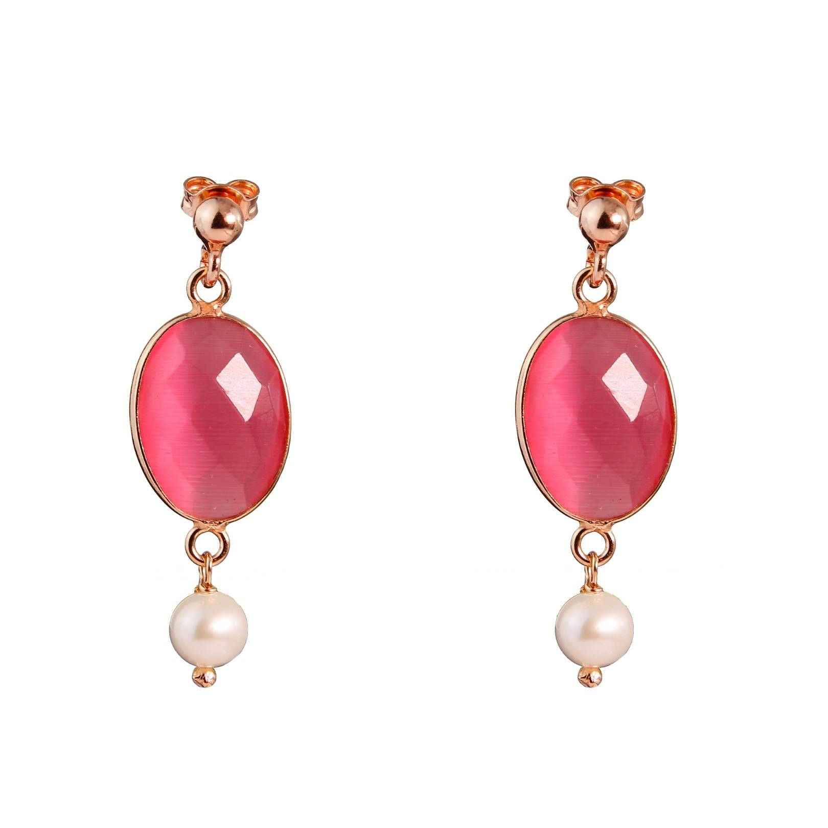 orecchini giada rosa