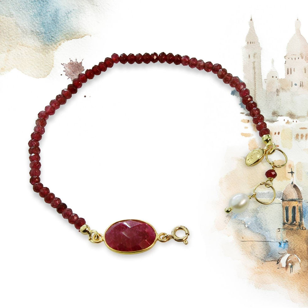 bracciale rosso rubino