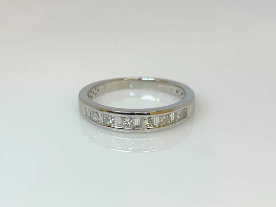 Platinum 0.50 CT Baguette Princess Diamond Band