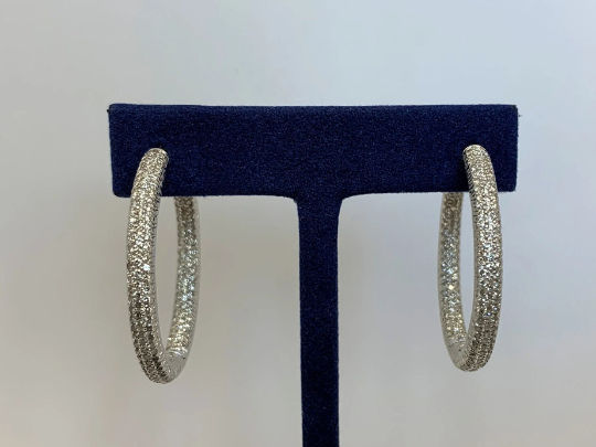 14K Inside Out 1.85-1.90 CT Diamond Hoops