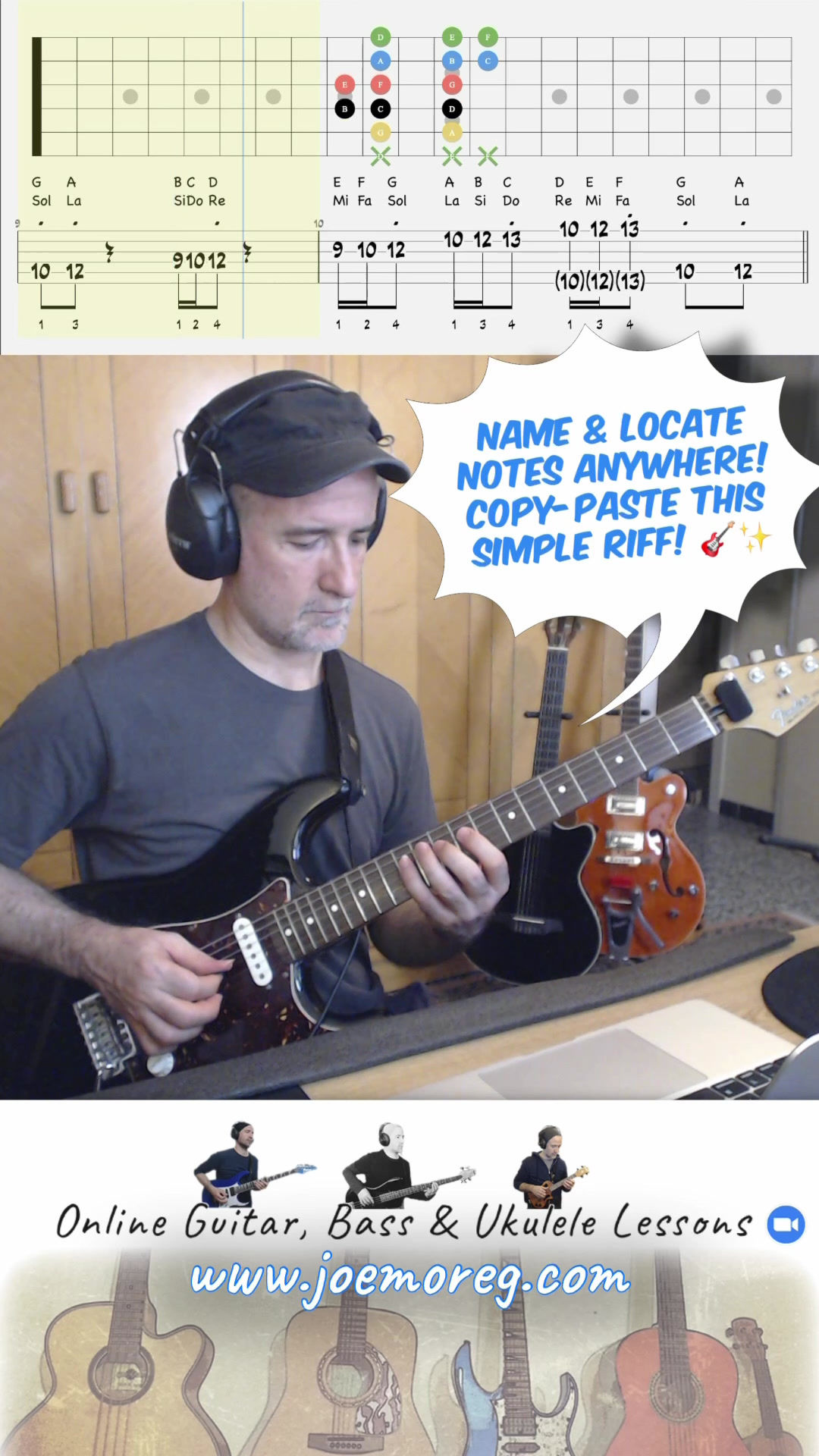 One Riff Across The Neck - Fretboard Mapping Exercise For Guitar (Joe Moreg)