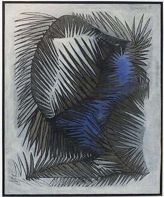 Samambaia, huile sur toile, 100 x 81 cm. © Juan Esteves pour la Galerie Frente