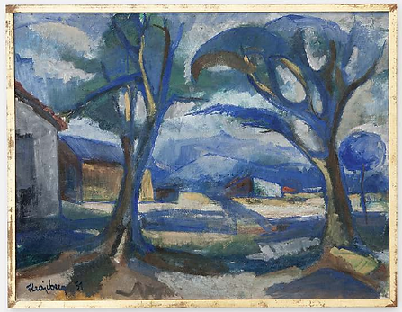 Paysage, huile sur toile, 51 x 67 cm, 1951. © Juan Esteves pour la Galerie Frente