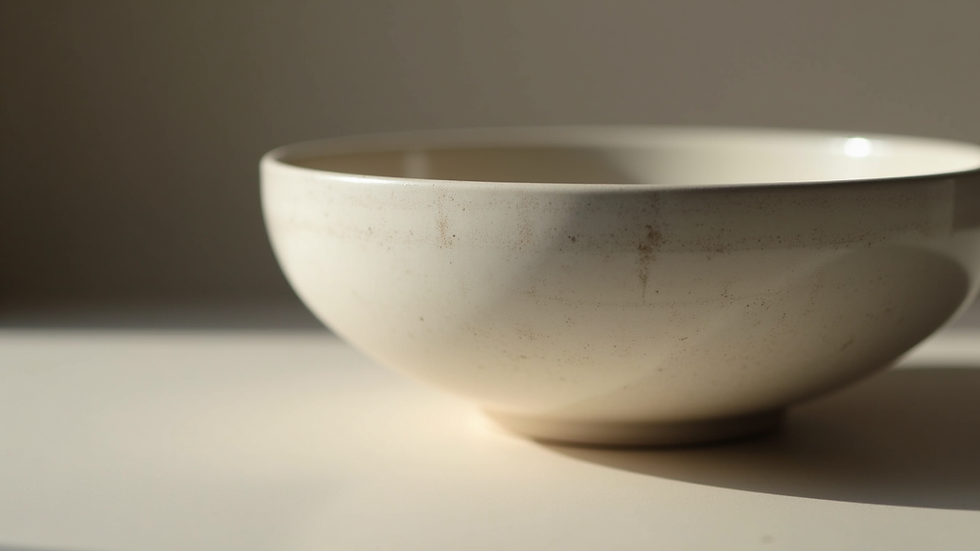 Close-up view of a minimalist ceramic bowl with a smooth, matte finish