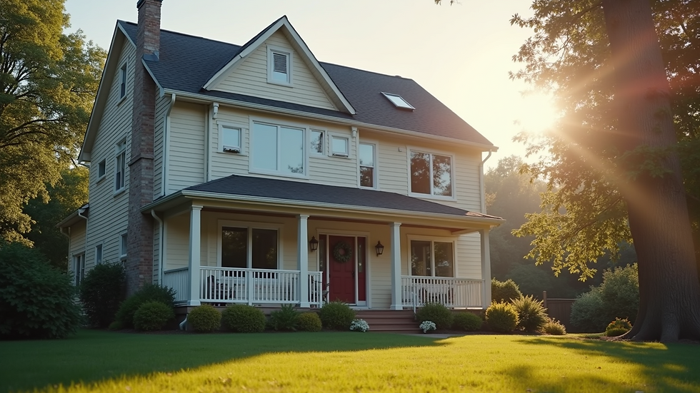 Wide-angle view of a home exterior during a property inspection