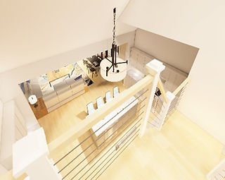 Custom Home: Front entry, looking down from bridge