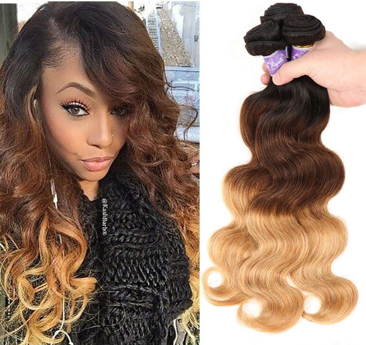 Ombre Brazilian Virgin Hair Body Wave Ombre Human hair 3 Tone,3 Bundles Ombre Br