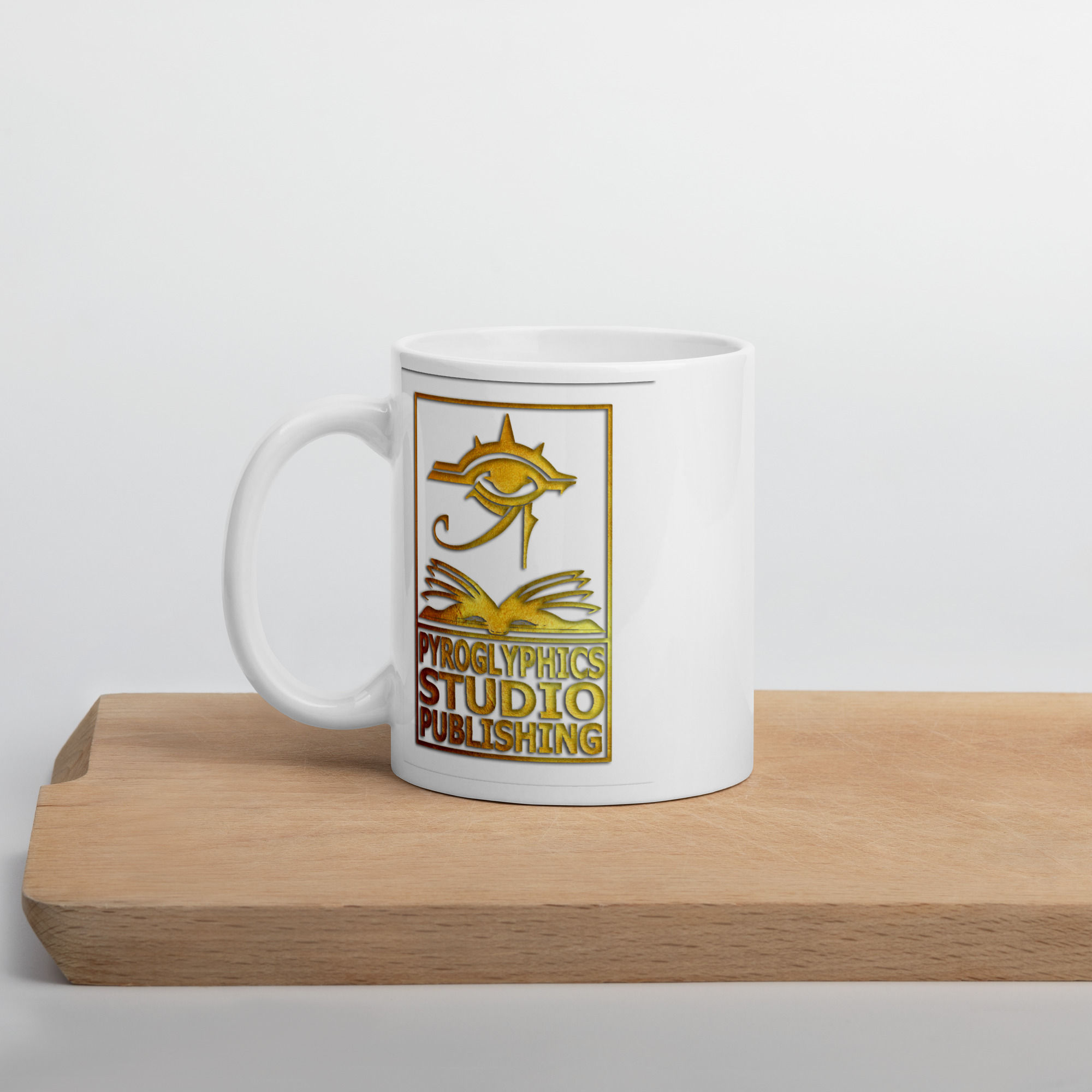 Pyroglphics White glossy mug