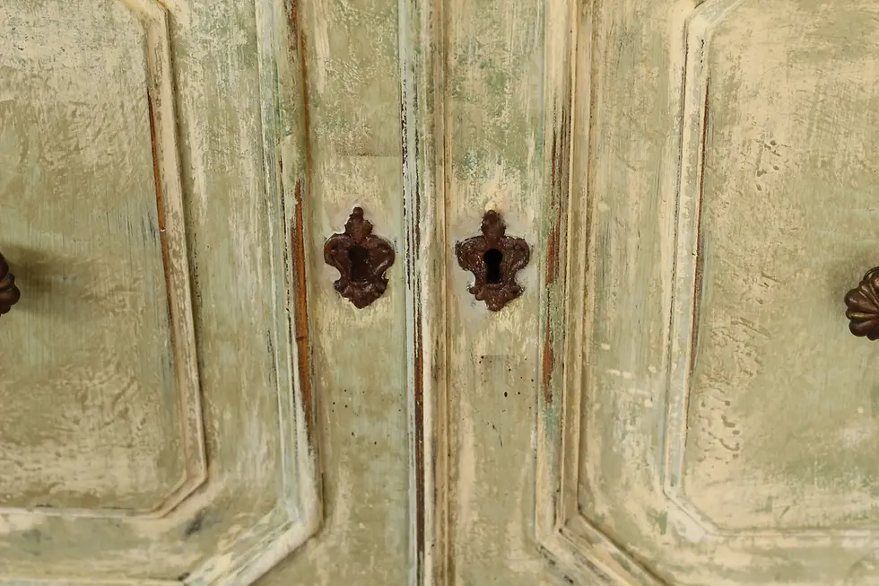 Miniature : Buffet 2 portes patiné vert d'eau