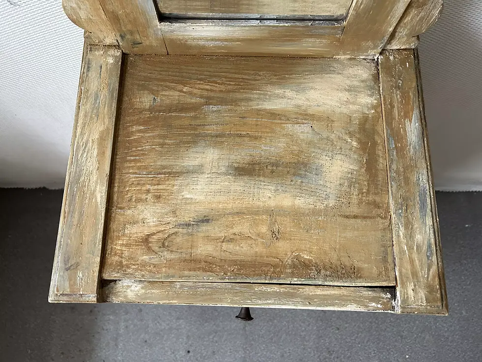 Miniature : Meuble d'entrée -Petite coiffeuse patinée ocre